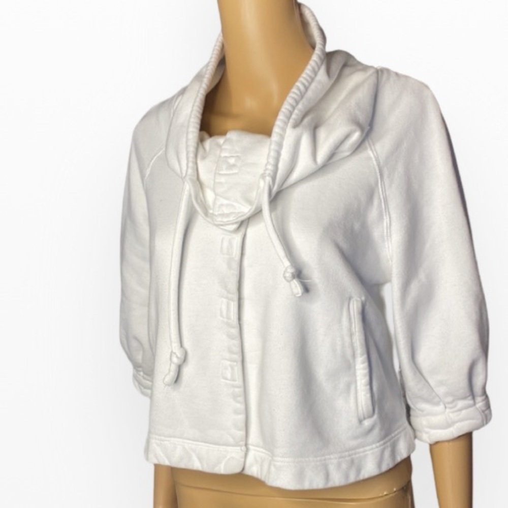 Cache Cropped High Collar white jacket Sz XS
